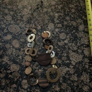 Wooden Circle Pendant Necklace